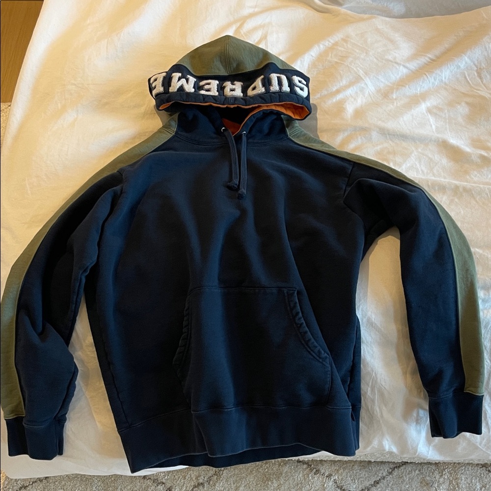 Supreme Paneled Hooded Sweatshirt Navy